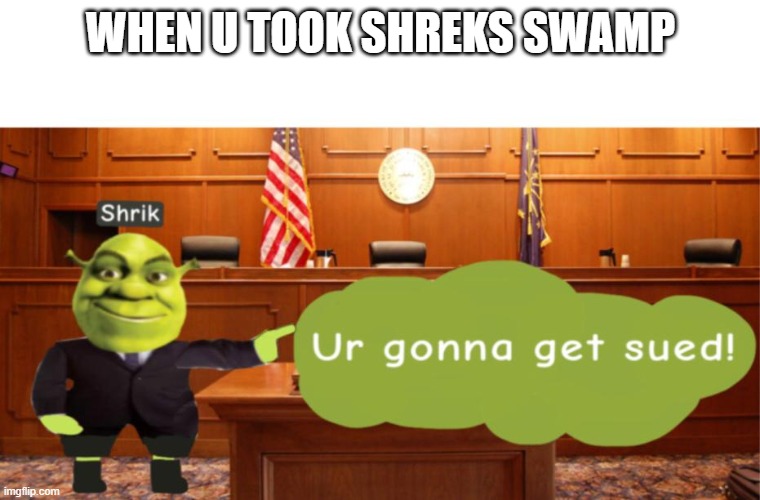 Shrek meme | WHEN U TOOK SHREKS SWAMP | image tagged in shrek for five minutes,funny memes | made w/ Imgflip meme maker