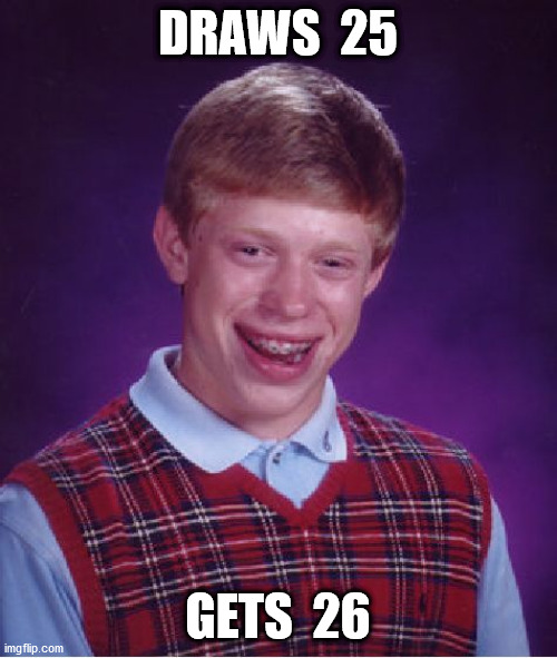 Bad Luck Brian Meme | DRAWS  25 GETS  26 | image tagged in memes,bad luck brian | made w/ Imgflip meme maker