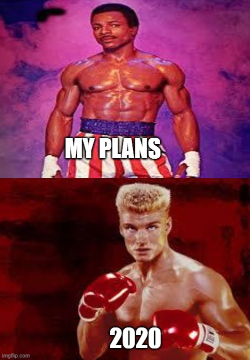 Throw in the damn towel!!! | MY PLANS; 2020 | image tagged in 2020,ivan drago,plans | made w/ Imgflip meme maker