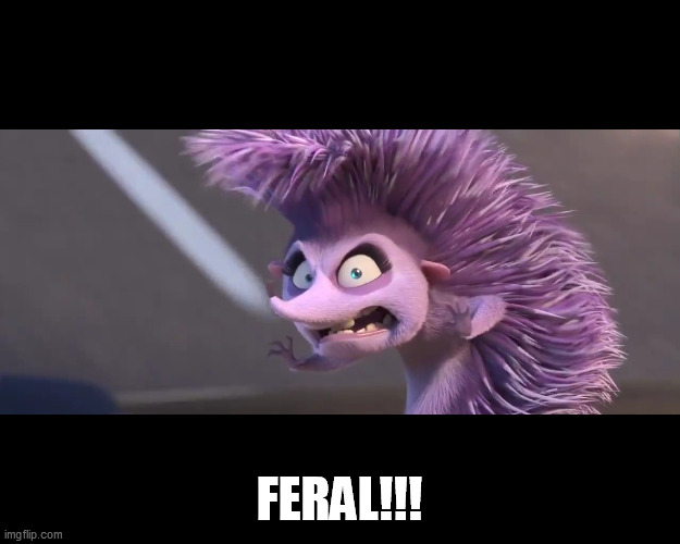 FERAL!!! | FERAL!!! | image tagged in ferdinand,una,hedgehog,feral | made w/ Imgflip meme maker