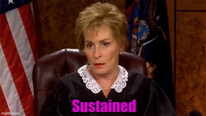 Judge Judy Unimpressed | Sustained | image tagged in judge judy unimpressed | made w/ Imgflip meme maker