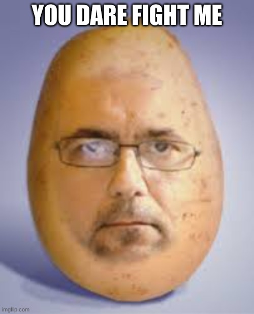potato | YOU DARE FIGHT ME | image tagged in potato | made w/ Imgflip meme maker