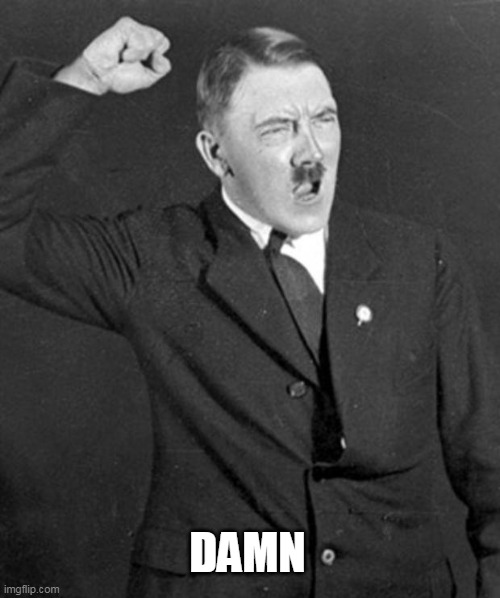 Angry Hitler | DAMN | image tagged in angry hitler | made w/ Imgflip meme maker