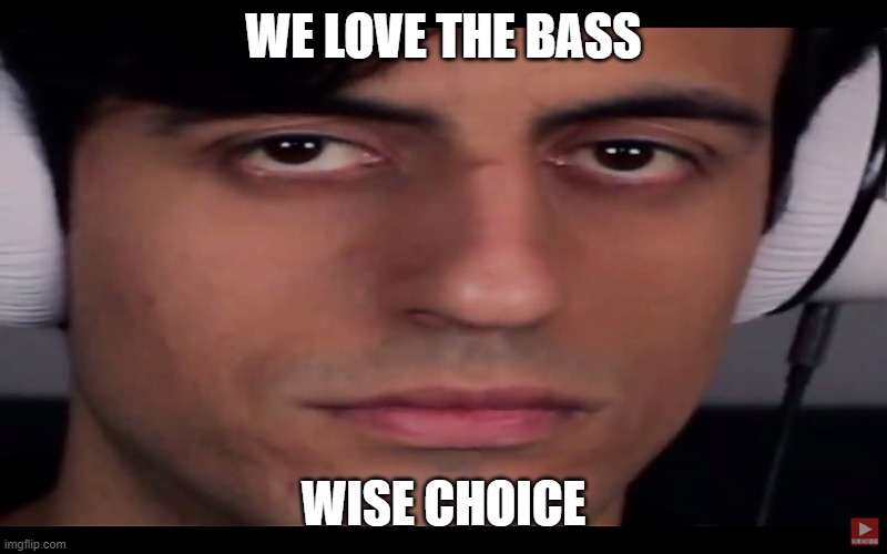 davie504 | WE LOVE THE BASS; WISE CHOICE | image tagged in davie504 | made w/ Imgflip meme maker