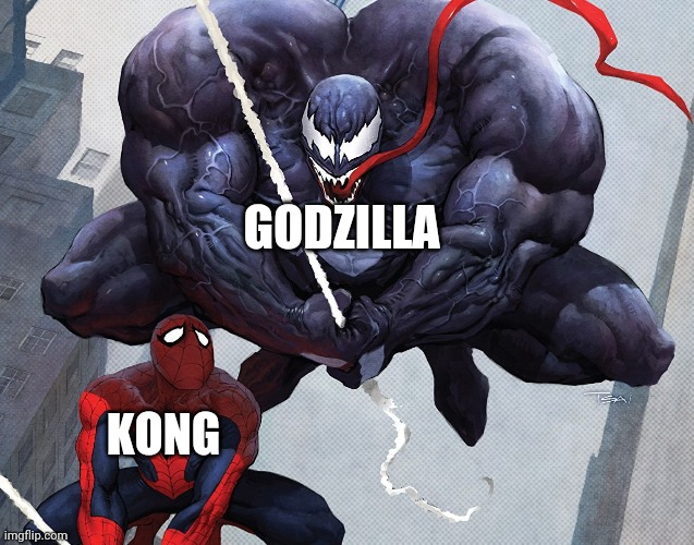 Godzilla vs Kong meme (Manlet) | GODZILLA; KONG | image tagged in memes,funny,manlet,godzilla vs kong,spiderman,marvel | made w/ Imgflip meme maker