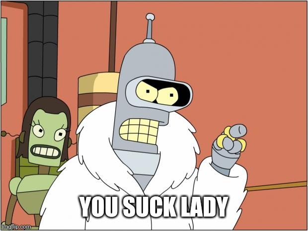 Bender Meme | YOU SUCK LADY | image tagged in memes,bender | made w/ Imgflip meme maker