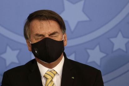 High Quality Bolsonaro wearing a COVID19 mask Blank Meme Template