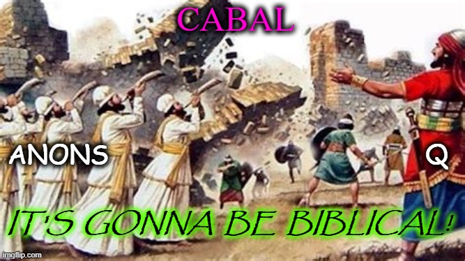 CABAL; ANONS                                        Q; IT'S  GONNA  BE  BIBLICAL! | made w/ Imgflip meme maker