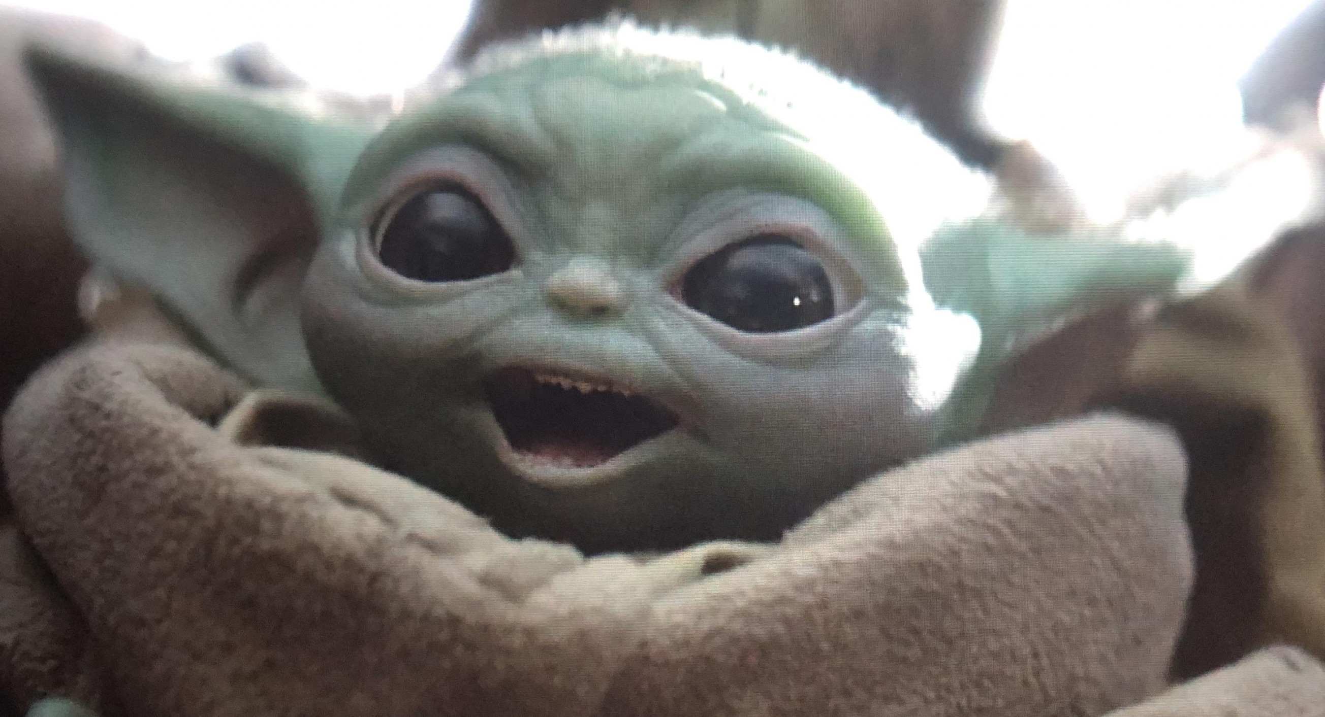 High Quality Happy Baby Yoda Blank Meme Template