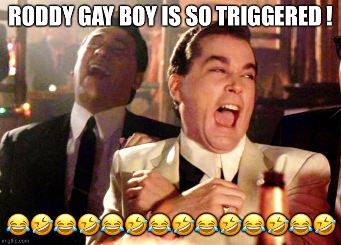 Good Fellas Hilarious Meme | RODDY GAY BOY IS SO TRIGGERED ! ?????????????? | image tagged in memes,good fellas hilarious | made w/ Imgflip meme maker