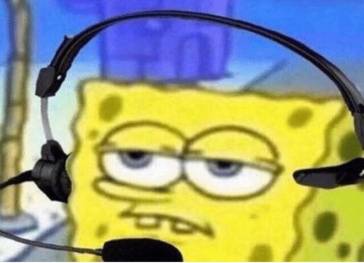 Spongebob with Headphones Blank Meme Template