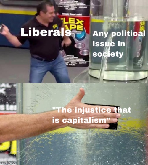 “We need to abolish capitalism” | image tagged in communist socialist,democratic socialism,democrat,liberal,liberal logic | made w/ Imgflip meme maker