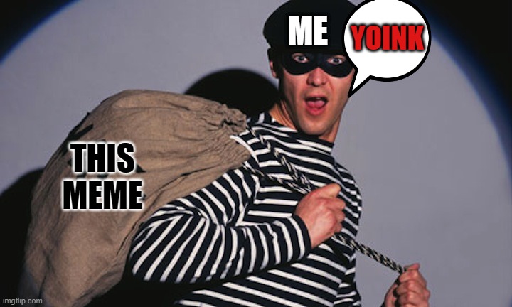 Burgler | THIS MEME ME YOINK | image tagged in burgler | made w/ Imgflip meme maker