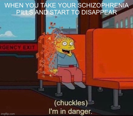 Infinity War Dusted Death | WHEN YOU TAKE YOUR SCHIZOPHRENIA PILLS AND START TO DISAPPEAR | image tagged in infinity war dusted death,memes | made w/ Imgflip meme maker