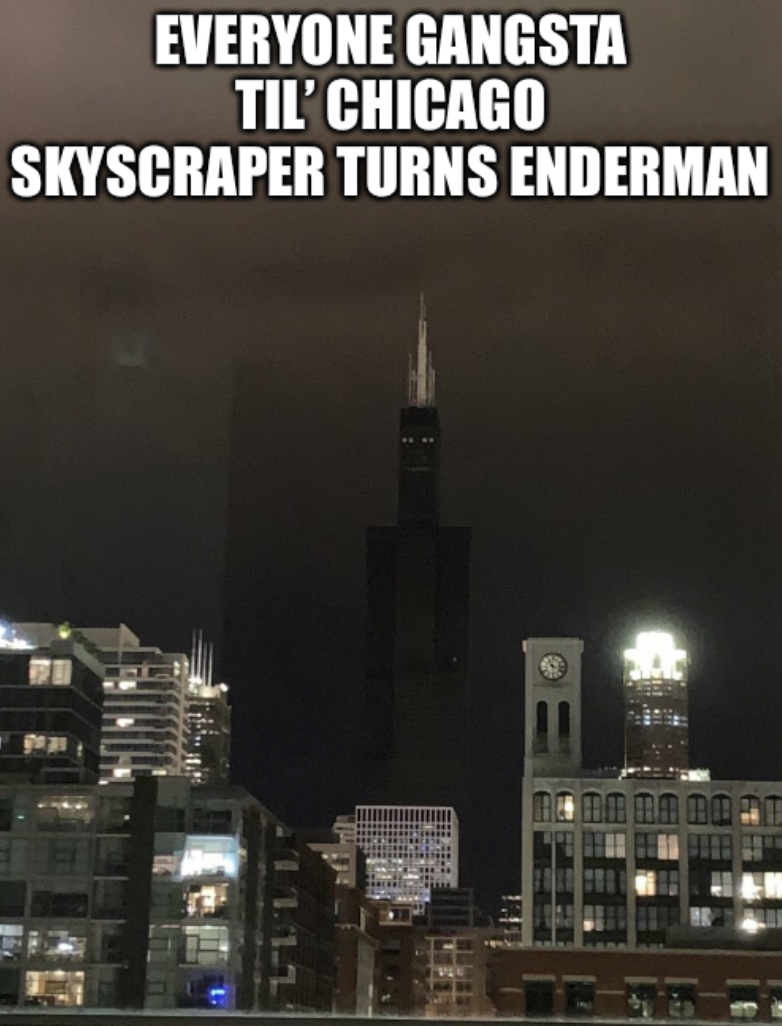 Chicago Skyscraper Enderman Blank Meme Template