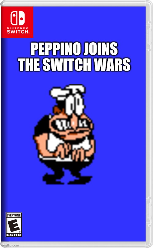 It's pizza time | PEPPINO JOINS THE SWITCH WARS | image tagged in nintendo switch,pizza tower,peppino,memes | made w/ Imgflip meme maker