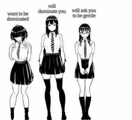 High Quality dominated anime girls Blank Meme Template