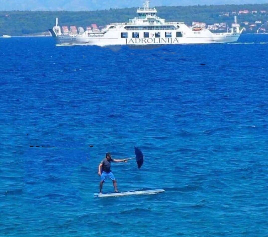 Cruise Ship and Surfboad Blank Meme Template
