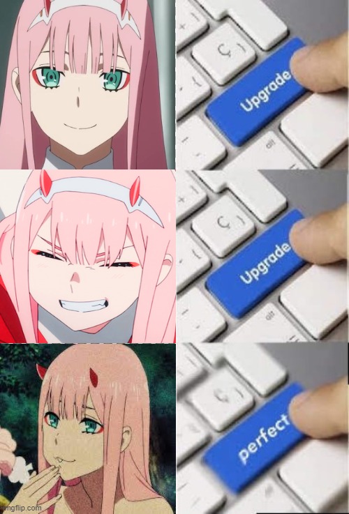 zero two | image tagged in tesoro nel franxx | made w/ Imgflip meme maker