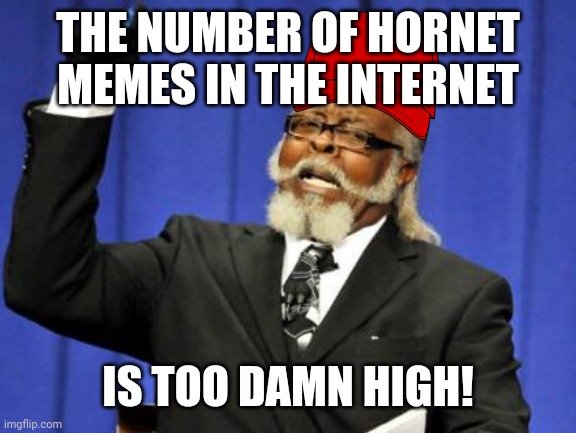 Too Damn High | THE NUMBER OF HORNET MEMES IN THE INTERNET; IS TOO DAMN HIGH! | image tagged in memes,too damn high,hornet | made w/ Imgflip meme maker