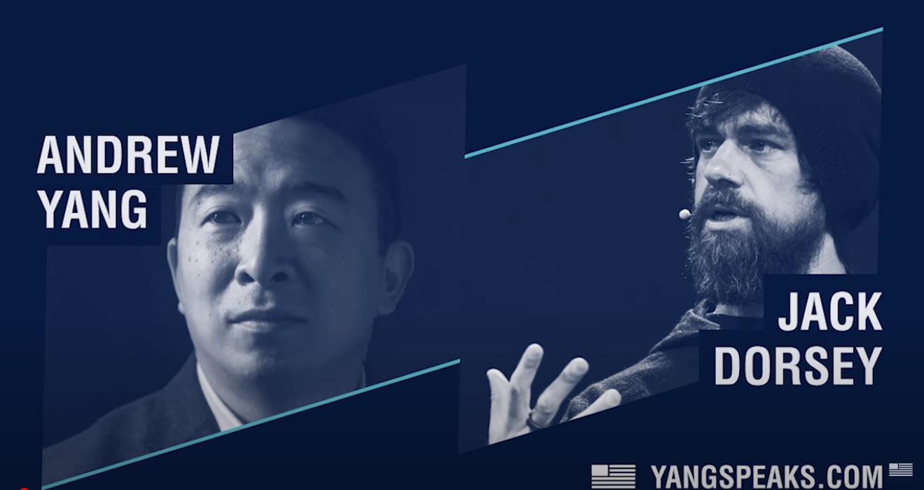 High Quality Andrew Yang and Jack Dorsey Blank Meme Template