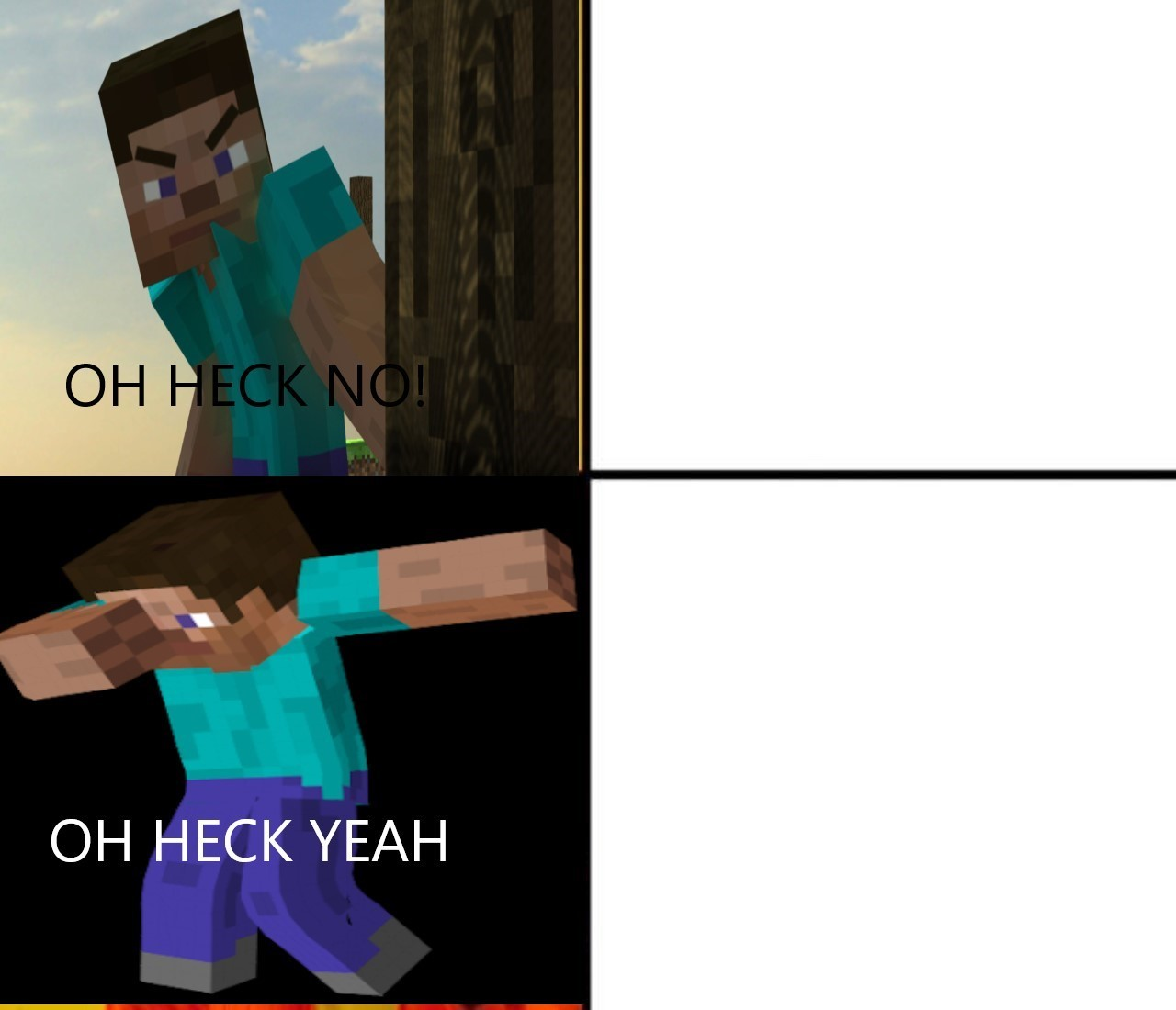 High Quality Minecraft drake hotline bling Blank Meme Template