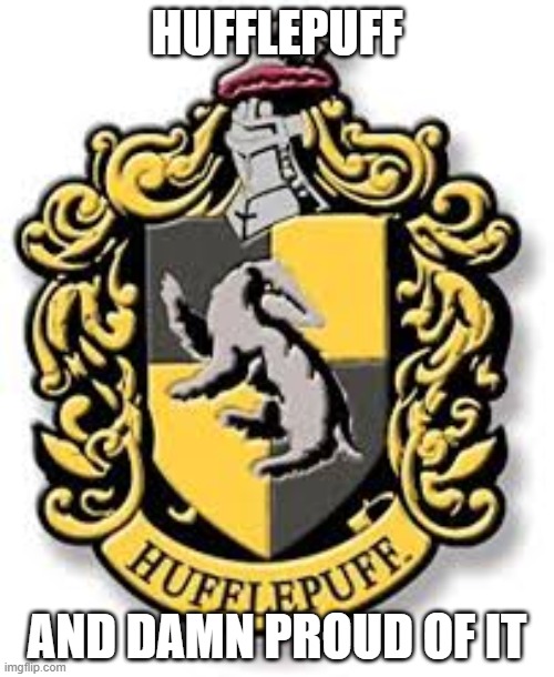 HUFFLEPUFF; AND DAMN PROUD OF IT | made w/ Imgflip meme maker