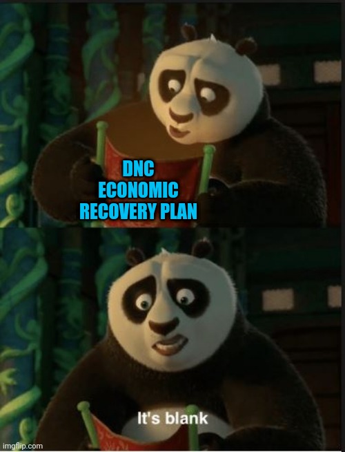 Its Blank | DNC ECONOMIC RECOVERY PLAN | image tagged in its blank | made w/ Imgflip meme maker