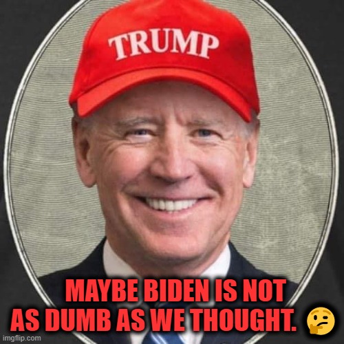 JOE ~ ~ "CRAZY" Like a Fox? | MAYBE BIDEN IS NOT AS DUMB AS WE THOUGHT. 🤔 | image tagged in politics,political meme,joe biden,donald trump approves,democrats,republicans | made w/ Imgflip meme maker