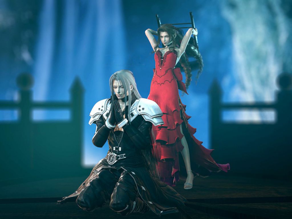 Aerith Chairshot to Sephiroth Blank Meme Template