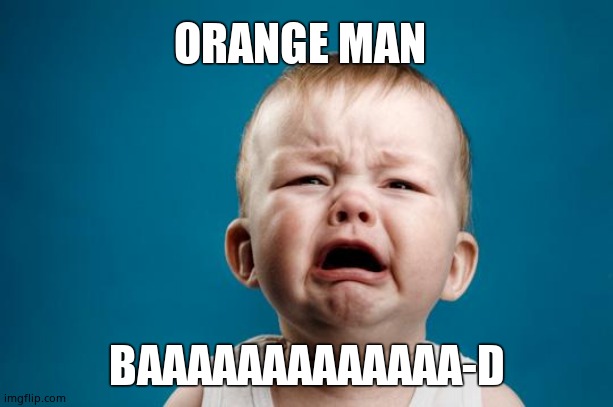 BABY CRYING | BAAAAAAAAAAAAA-D ORANGE MAN | image tagged in baby crying | made w/ Imgflip meme maker