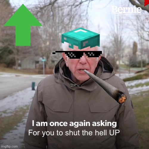 Shut upppppp | For you to shut the hell UP | image tagged in memes,bernie i am once again asking for your support | made w/ Imgflip meme maker