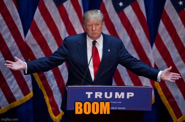 Donald Trump | BOOM | image tagged in donald trump | made w/ Imgflip meme maker