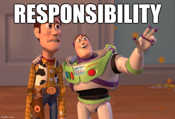Stream ownership and frankly everything you do on ImgFlip should be done with a healthy dose of this. | RESPONSIBILITY | image tagged in memes,x x everywhere,responsibility,imgflip mods,imgflip community,imgflip unite | made w/ Imgflip meme maker