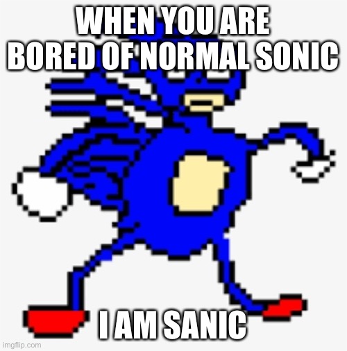 ummm | WHEN YOU ARE BORED OF NORMAL SONIC; I AM SANIC | image tagged in sanic | made w/ Imgflip meme maker