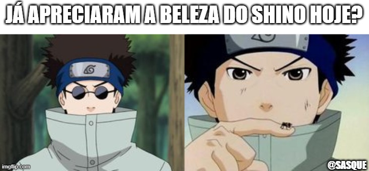 JÁ APRECIARAM A BELEZA DO SHINO HOJE? @SASQUE | image tagged in shino sem culos | made w/ Imgflip meme maker