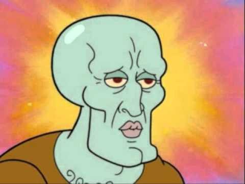 Handsome squidward Blank Meme Template