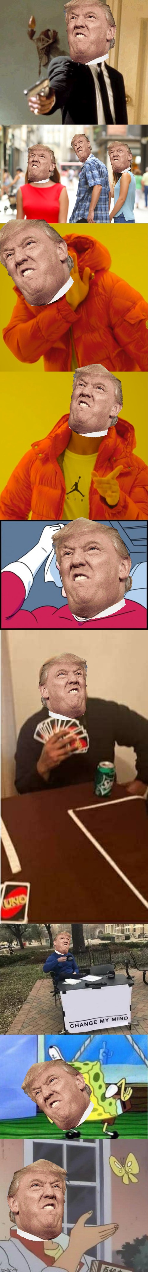 image tagged in memes,say that again i dare you,two buttons,is this a pigeon,mocking spongebob,distracted boyfriend | made w/ Imgflip meme maker