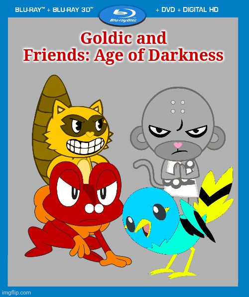 The First Fake Movie. | Goldic and Friends: Age of Darkness | image tagged in transparent dvd case | made w/ Imgflip meme maker