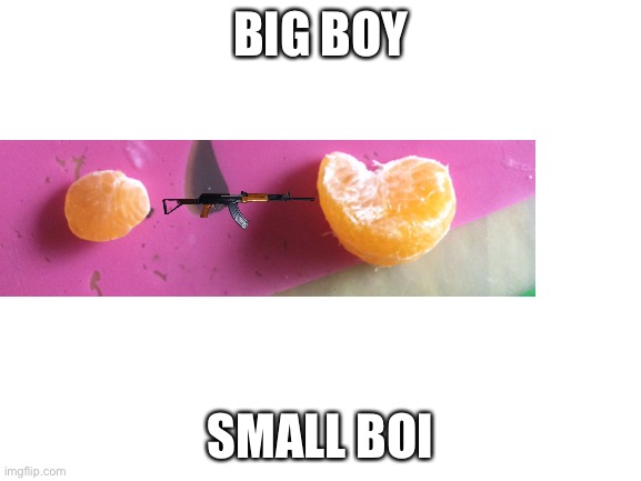 Blank White Template | BIG BOY; SMALL BOI | image tagged in blank white template | made w/ Imgflip meme maker