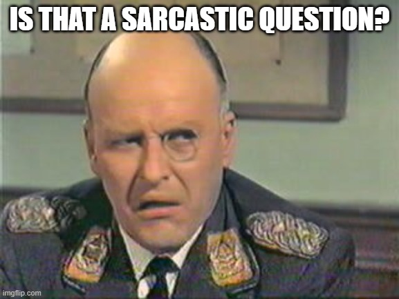 incredulous klink | IS THAT A SARCASTIC QUESTION? | image tagged in incredulous klink | made w/ Imgflip meme maker