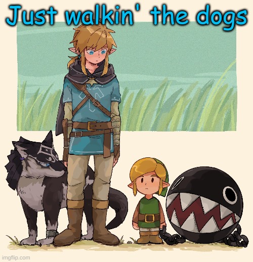 Don't mind us, just walkin' the dogs~ | Just walkin' the dogs | made w/ Imgflip meme maker
