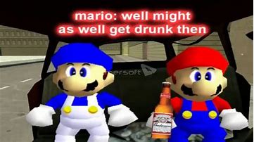 Mario With Some Beer Blank Meme Template