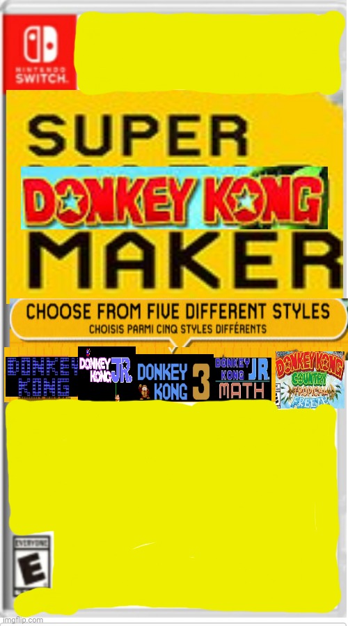 If we don't get a donkey kong jr math game style we riot | image tagged in blank switch game | made w/ Imgflip meme maker