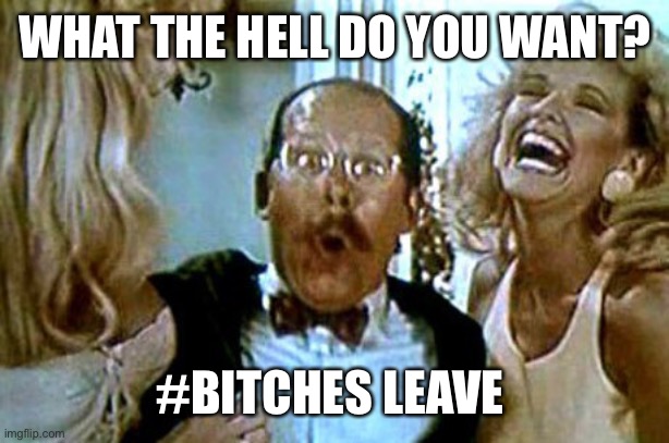 Dirty Old Man 3 | WHAT THE HELL DO YOU WANT? #BITCHES LEAVE | image tagged in dirty old man 3 | made w/ Imgflip meme maker