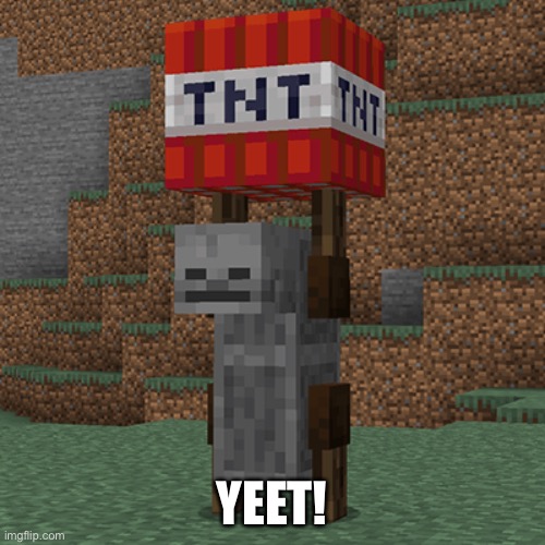 Tnt yeeter | YEET! | image tagged in tnt yeeter | made w/ Imgflip meme maker
