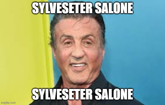 h | SYLVESETER SALONE; SYLVESETER SALONE | image tagged in sylvester stallone | made w/ Imgflip meme maker