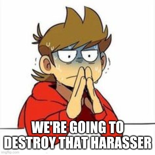When you see that sin | WE'RE GOING TO DESTROY THAT HARASSER | image tagged in when you see that sin | made w/ Imgflip meme maker