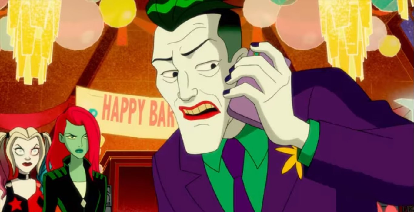 Joker on phone Blank Meme Template