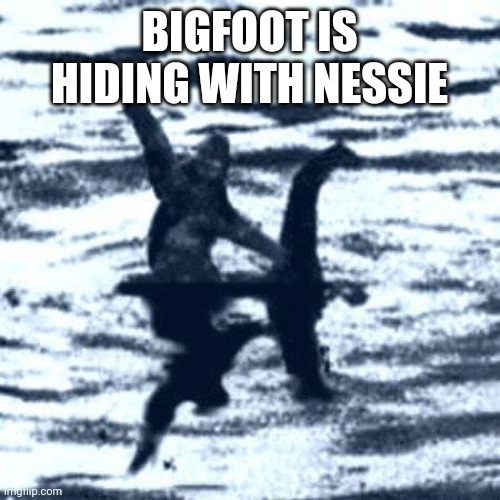 Well it just got interesting | BIGFOOT IS HIDING WITH NESSIE | image tagged in well it just got interesting | made w/ Imgflip meme maker
